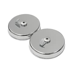 Magnet Strong Ceramic Magnet in Chrome Plated Steel Cup housing. 2 5/8 Magnet with 3 Hole Pattern 